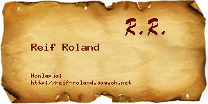 Reif Roland névjegykártya